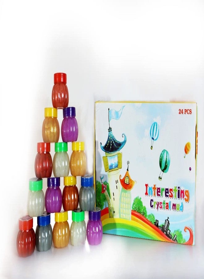 Atipriya Set of 24 Pcs Watermelon Metallic Clay Soft Slime Jelly Soft & Squishy Stress Relief Party Favor Toy for Kids, Pack of 24 Multicolor - Image 1